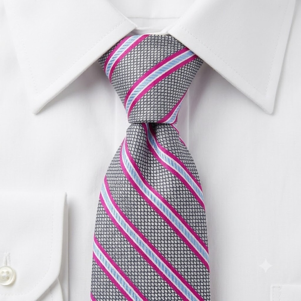 Michael Kors Mens Silk Skinny Tie Navy Pink Blue Striped TIEKTT3E0293 2.25x55